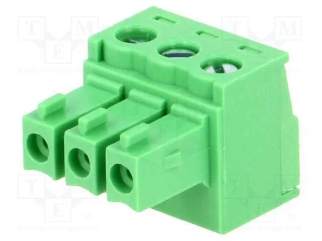 Bloco terminal separ&aacute;vel, 3,81mm, faixas: 3, simp.