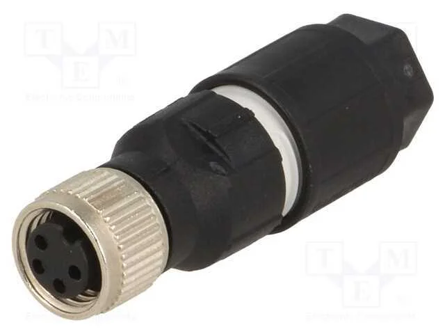 Conector: M8, f&ecirc;mea, PIN: 4, simples, com cabo, f.