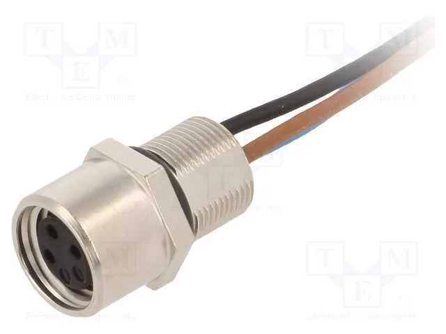 Conector: M8, F&ecirc;mea, Pin: 3, para Painel,Porca de Tr&aacute;s, Tomada
