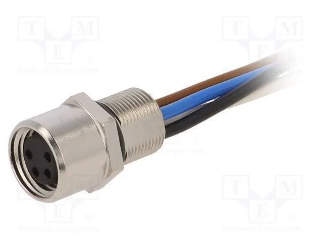 Conector: M8, f&ecirc;mea, PIN: 4, para painel,porca de.