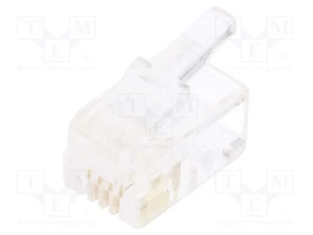 Ficha, RJ11, PIN: 4, Sistema: 4p4c, com cabo, IDC.