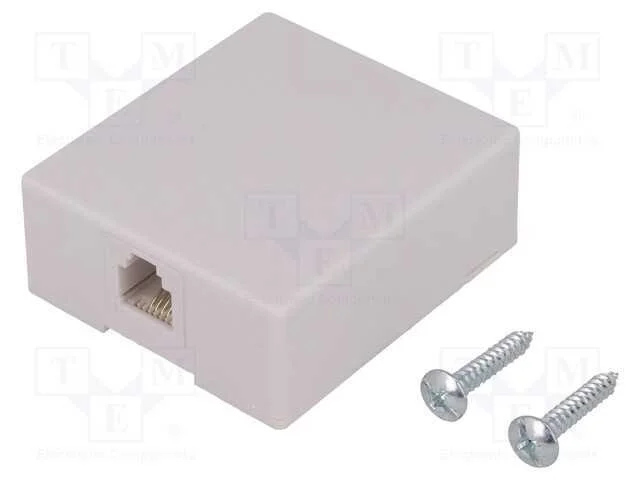 Tomada, Rj11, Sistema: 6p4c, para Gesso,Roscado, H: 57mm, W: 50mm
