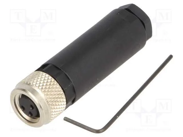 Conector: M8, f&ecirc;mea, PIN: 3, simples, com cabo, f.