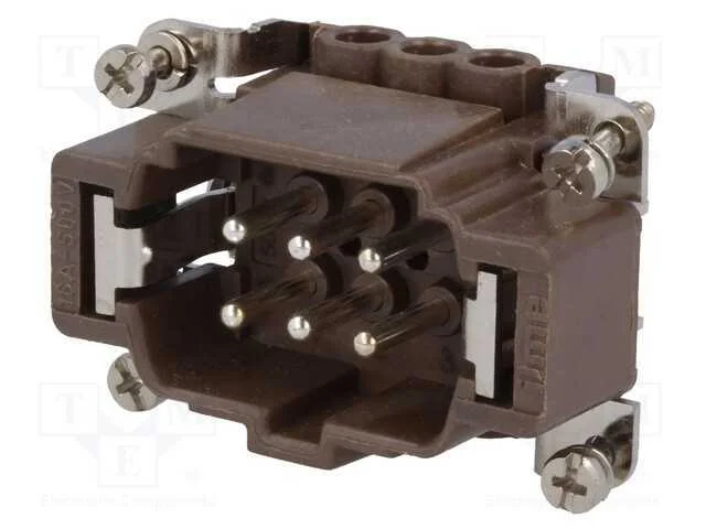 Conector: Hdc, Macho, 180 C, 6+Pe, Tamanho 44.27, 16a, 500v