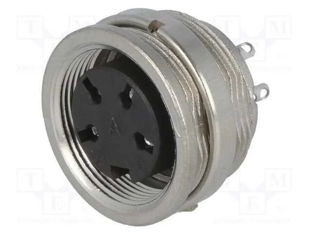 Conector: M16, tomada, f&ecirc;mea, solda, para painel,.