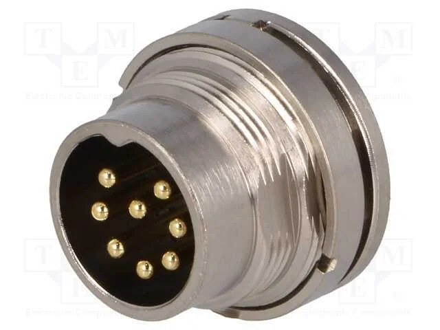Conector: M16, Tomada, Macho, Solda, para Painel,Porca da Frente
