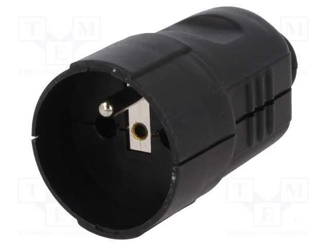Conector: de Alimenta&ccedil;&atilde;o, F&ecirc;mea, Tomada, 2p+Pe, 230vac, 16a, Preta