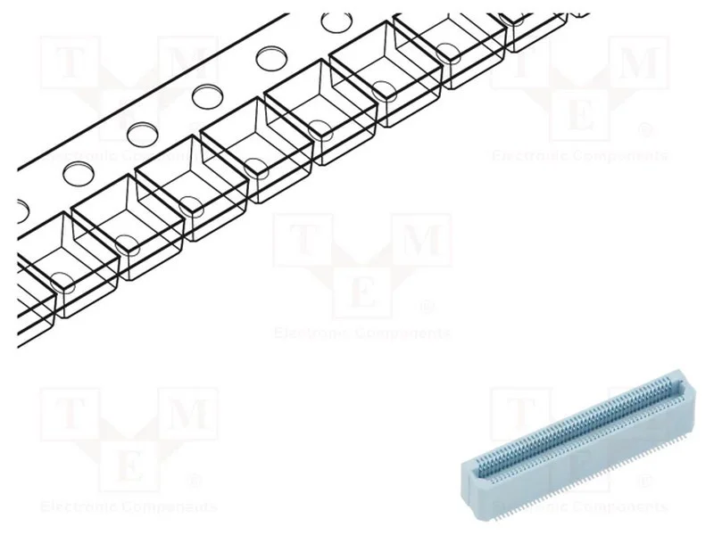Conector: placa-placa, f&ecirc;mea, PIN: 100, 0,5mm, Ar.