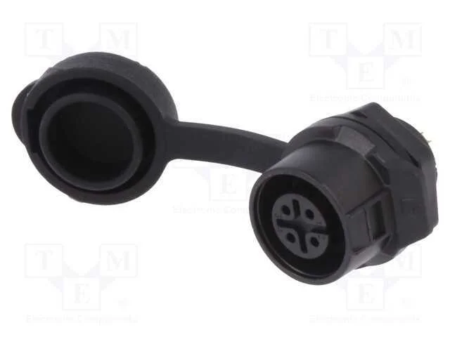 Conector: Redondos, Tomada, Tamanho 12, 02, F&ecirc;mea, Pin: 4, Ao Trinco