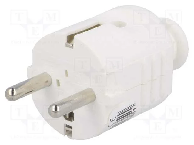 Conector: de Alimenta&ccedil;&atilde;o, Macho, Ficha, 2p+Pe, 230vac, 16a, Branca