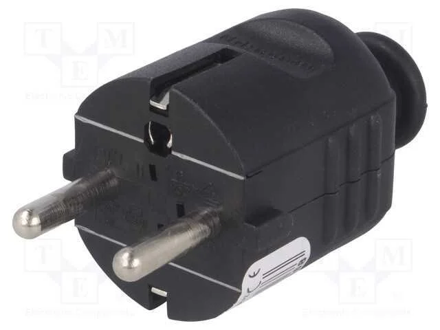 Conector: de alimenta&ccedil;&atilde;o, macho, ficha, 2P+PE, 23.