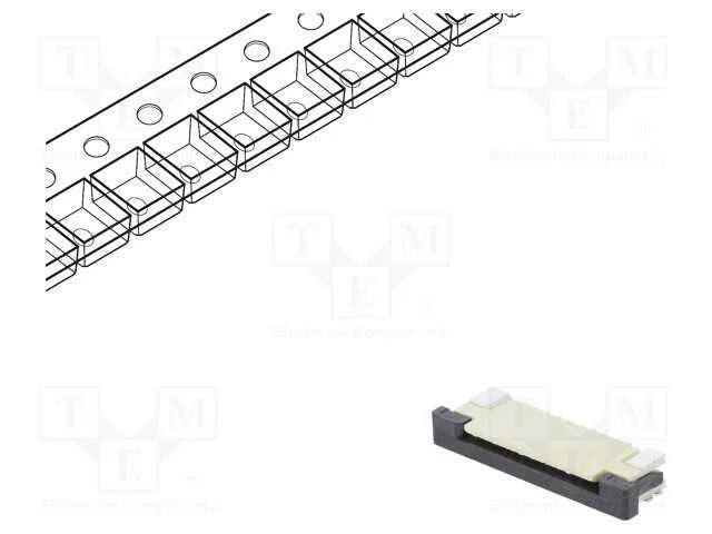 Conector: Ffc/Fpc, Horizontais, Pin: 10, Zif, Smt, Estanhado, 30mo