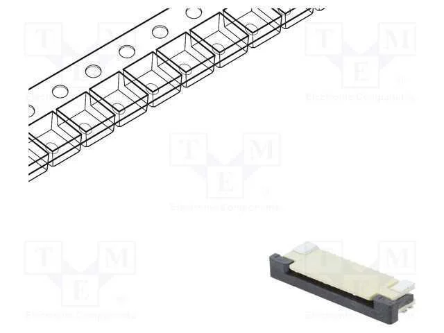 Conector: Ffc/Fpc, Horizontais, Pin: 10, Zif, Smt, Estanhado, 30mo