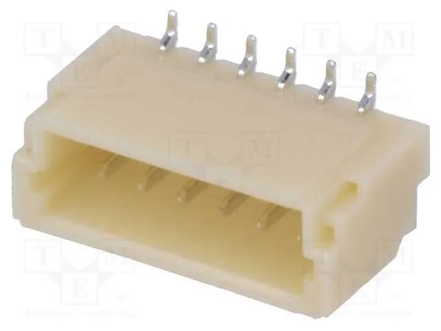 Tomada, Fio-Placa, Macho, Sh,Sr, 1mm, Pin: 6, Smt, 50v, 1a, -25&divide;85c