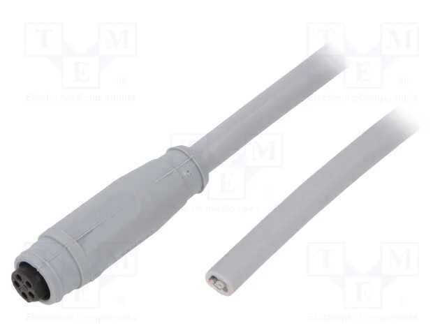 Conector: M8, 5m, f&ecirc;mea, PIN: 5, simples, ficha, .
