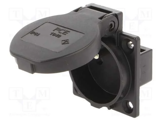 Conector: de Alimenta&ccedil;&atilde;o, Tomada, 2p+Pe, 230vac, 16a, Preta, Pin: 3