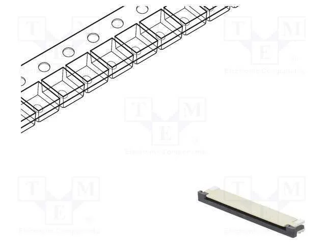 Conector: FFC/FPC, horizontais, PIN: 24, ZIF, SMT.