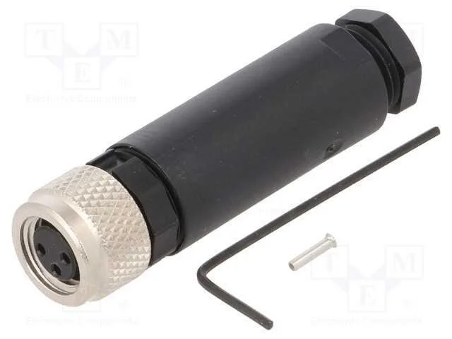 Conector: M8, f&ecirc;mea, PIN: 3, simples, com cabo, f.