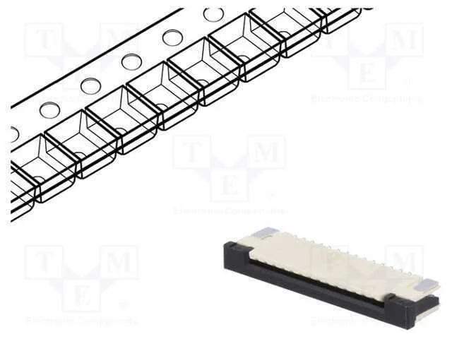 Conector: Ffc/Fpc, Horizontais, Pin: 14, Contactos Superiores,Zif