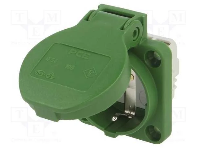 Conector: de Alimenta&ccedil;&atilde;o, Tomada, 2p+Pe, 250vac, 16a, Verde, Pin: 3