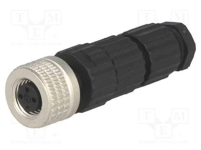 Conector: M8, F&ecirc;mea, Pin: 3, Simples, com Cabo, Ficha, E, 4a, Rosca: M8