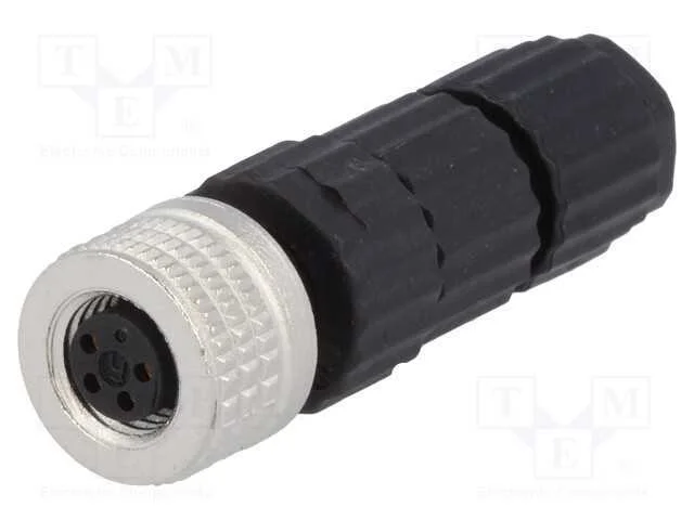 Conector: M8, f&ecirc;mea, PIN: 4, simples, com cabo, f.