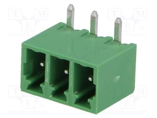 Bloco Terminal Separ&aacute;vel, 3,81mm, Faixas: 3, Angulares 90, Macho