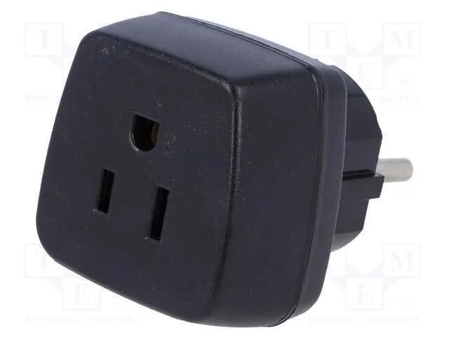 Passo: Adaptador, 2p+Pe, 230vac, 15a, Preta, Pin: 3