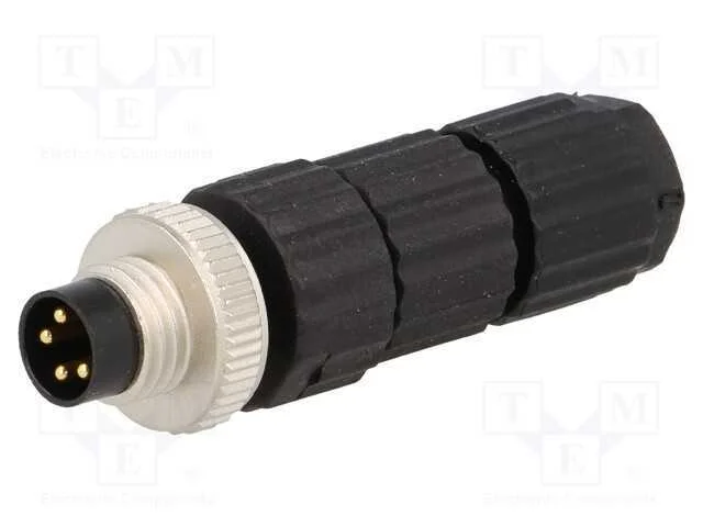 Conector: M8, Macho, Pin: 4, Simples, com Cabo, Ficha, E, 4a, Rosca: M8