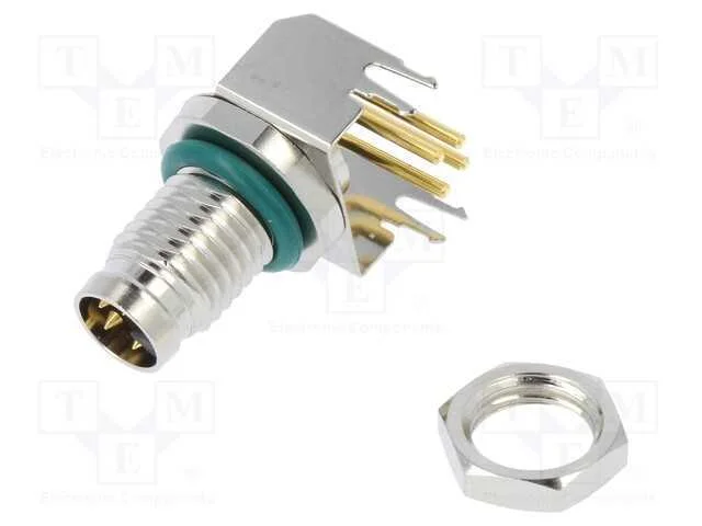 Conector: M8, Macho, Pin: 4, Angulares 90, para Pcb, Tomada, 4a