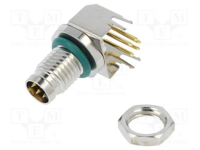 Conector: M8, Macho, Pin: 5, Angulares 90, para Pcb, Tomada, 1,5a