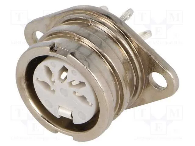 Tomada, Din, F&ecirc;mea, Pin: 5, Sistema: 180, Solda, 34v, 2a, Prateado