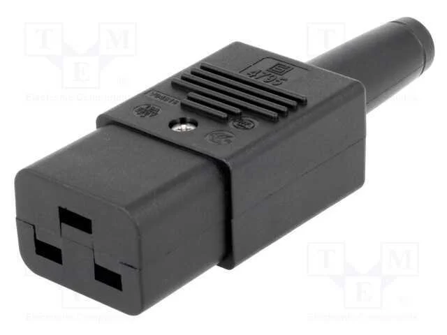 Conector: de alimenta&ccedil;&atilde;o, ficha, f&ecirc;mea, 16A, 250V.