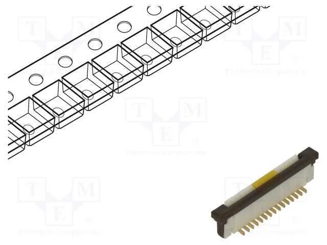 Conector: Ffc/Fpc, Verticais, Pin: 15, Zif, Smt, 125v, 1a, Gold Flash