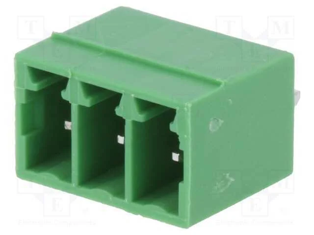 Bloco Terminal Separ&aacute;vel, 3,5mm, Faixas: 3, Simples, Tomada, Macho