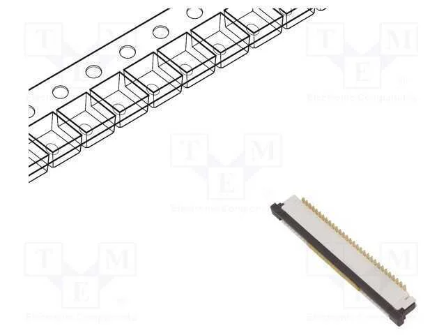 Conector: FFC/FPC, verticais, PIN: 30, ZIF, SMT, .