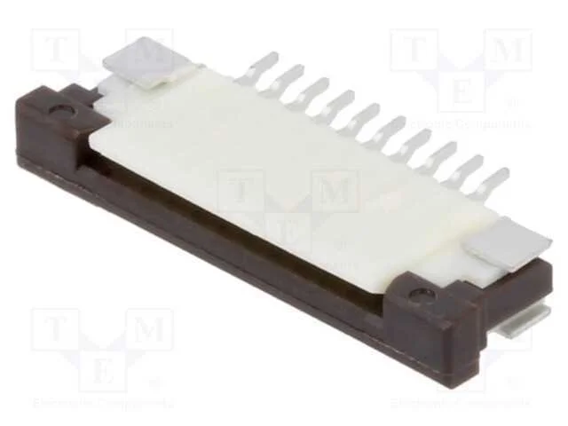 Conector: Ffc/Fpc, Horizontais, Pin: 10, Zif, Smt, 50v, 0,4a, H: 2,5mm