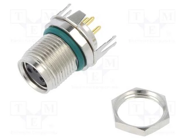 Conector: M8, F&ecirc;mea, Pin: 3, Simples, para Pcb, Tomada, 4a, Ip68, 60v