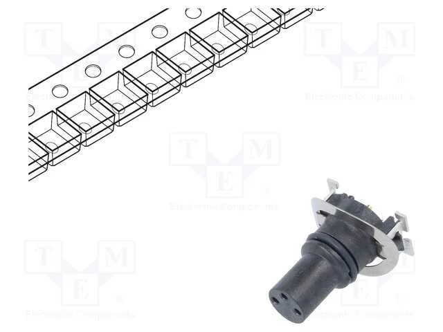 Conector: M8, f&ecirc;mea, PIN: 3, verticais, para PCB,.