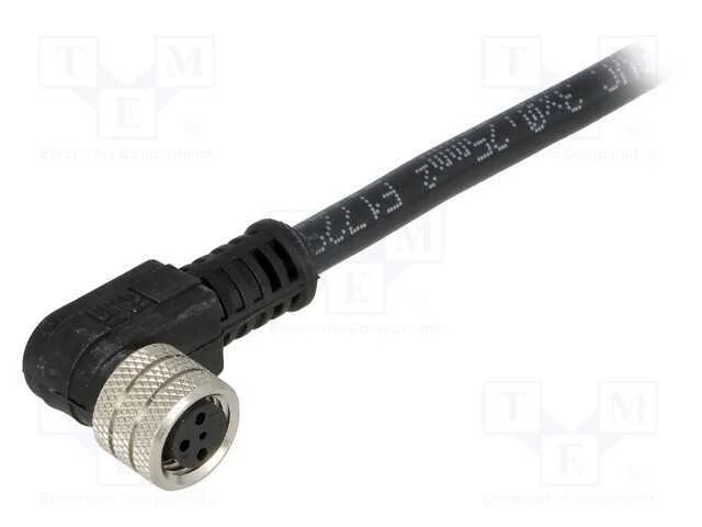 Conector: M8, f&ecirc;mea, PIN: 3, angulares 90, com ca.