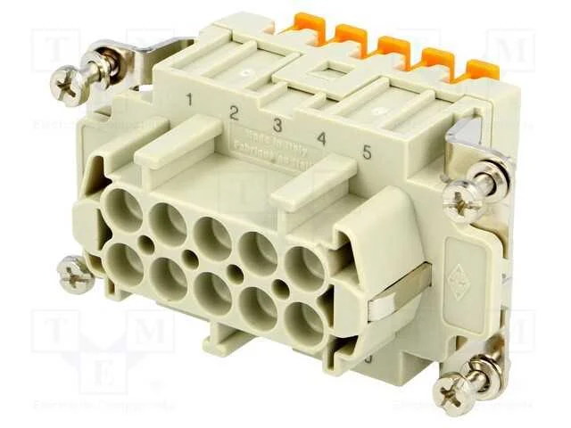Conector: Hdc, Inserto de Contatos, F&ecirc;mea, Csh, Pin: 10, 10+Pe, 16a
