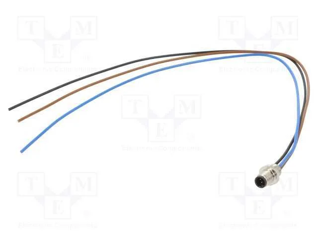 Conector: M5, Tomada, 707, Macho, Pin: 3, N&atilde;o Blindados, Dourado, 1a