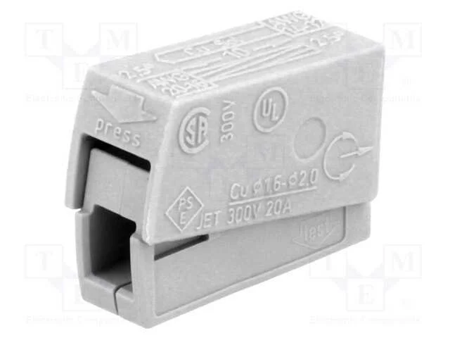 Conector R&aacute;pido, Aperto de Molas, 0,5&divide;2,5mm2, 400v, 24a
