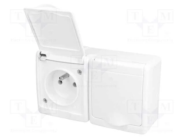 Conector: de Alimenta&ccedil;&atilde;o, Tomada, 2p+Pe, 250vac, 16a, Branca, Pin: 3