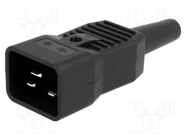 Conector: de Alimenta&ccedil;&atilde;o, Ficha, Macho, 16a, 250vac, Iec 60320