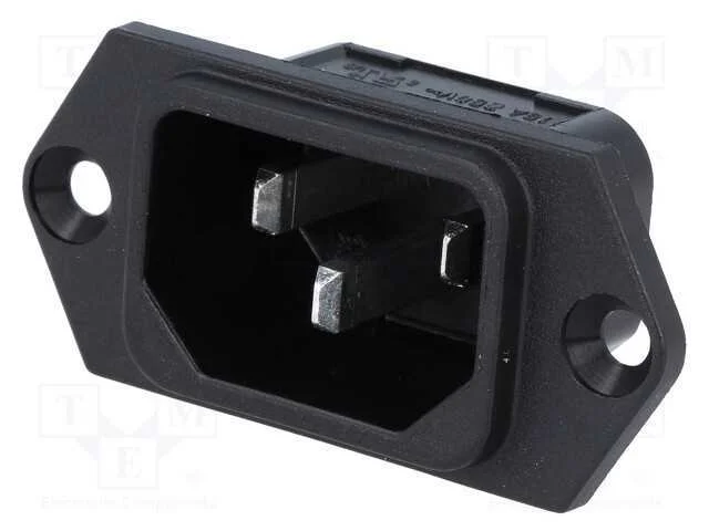 Conector: de Alimenta&ccedil;&atilde;o, Tomada, Macho, 10a, 250vac, Iec 60320