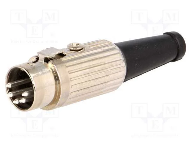 Ficha, Din, Macho, Pin: 5, Sistema: 180, Simples, com Cabo, Solda