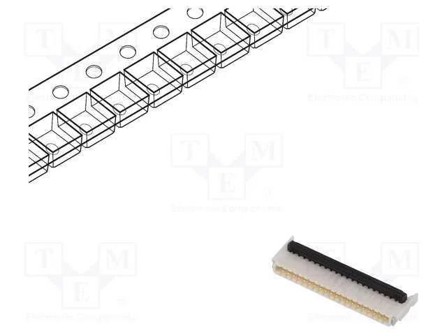 Conector: Ffc/Fpc, Horizontais, Pin: 20, Smt, Fbh1, 50v, 500ma, 0,5mm