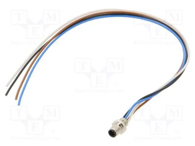 Conector: M5, Tomada, 707, Macho, Pin: 4, N&atilde;o Blindados, Dourado, 1a