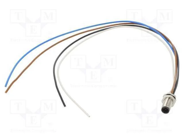 Conector: M5, Tomada, 707, Macho, Pin: 4, N&atilde;o Blindados, Dourado, 1a
